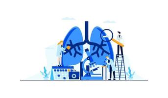 maladie pulmonaire vector illustration plate recherche du médecin pour la conception de concept de traitement