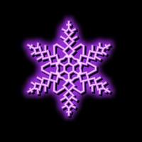 flocon de neige hiver néon lueur icône illustration vecteur