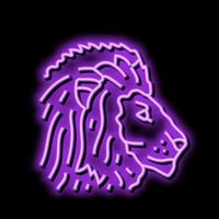 Lion animal zoo néon lueur icône illustration vecteur