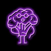 brocoli personnage néon lueur icône illustration vecteur
