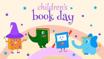 international enfants livre journée conception journée pour adapté salutation carte, affiche, bannière et etc. vecteur