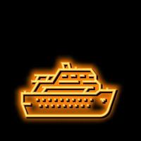 plate-forme croisière navire doublure néon lueur icône illustration vecteur