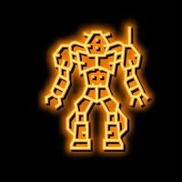 robot monstre néon lueur icône illustration vecteur