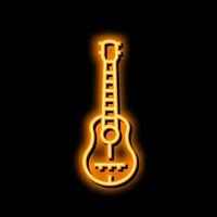 guitare musicien instrument néon lueur icône illustration vecteur