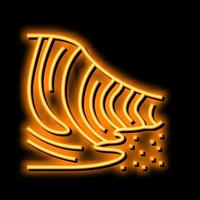 Roche formation vague néon lueur icône illustration vecteur