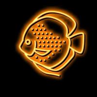 disque poisson néon lueur icône illustration vecteur