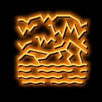 souterrain rivière néon lueur icône illustration vecteur