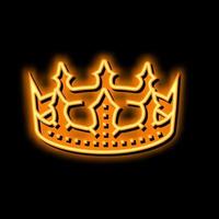 couronne Roi néon lueur icône illustration vecteur