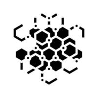 La technologie moléculaire structure glyphe icône vecteur illustration