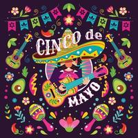 Cinco de mayo concept de mariachi mexicain vecteur