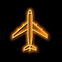 avion air transport néon lueur icône illustration vecteur