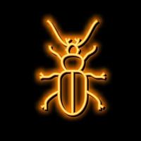 scarabée insecte néon lueur icône illustration vecteur