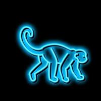 singe animal dans zoo néon lueur icône illustration vecteur