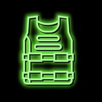 corps armure protéger néon lueur icône illustration vecteur