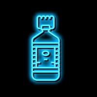 bouteille d'eau néon lueur icône illustration vecteur