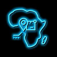 Afrique expédition suivi néon lueur icône illustration vecteur