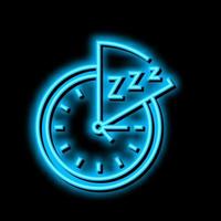 sommeil restriction néon lueur icône illustration vecteur