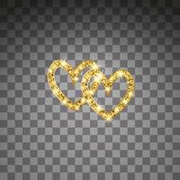 coeur de vecteur de paillettes d'or. étincelle dorée st. carte de Saint Valentin. élément de design de luxe. fond de particules ambrées.