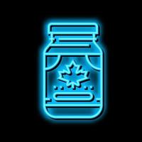 érable beurre bouteille néon lueur icône illustration vecteur