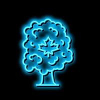 érable arbre néon lueur icône illustration vecteur