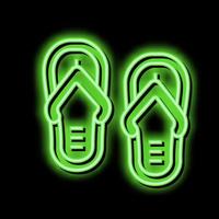 chaussons été des chaussures néon lueur icône illustration vecteur