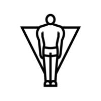 inversé Triangle Masculin corps type ligne icône vecteur illustration