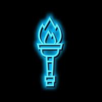 torche ancien Grèce néon lueur icône illustration vecteur