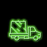 verre transport sur un camion néon lueur icône illustration vecteur