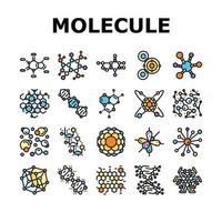 moléculaire science chimie atome Icônes ensemble vecteur