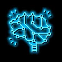 neurone connaissance cerveau néon lueur icône illustration vecteur