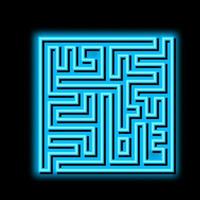 Labyrinthe labyrinthe ancien Grèce néon lueur icône illustration vecteur