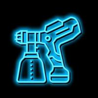 vaporisateur pistolet outil néon lueur icône illustration vecteur