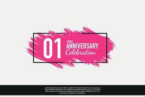 01 année anniversaire fête vecteur rose conception dans noir Cadre sur blanc Contexte abstrait illustration logo