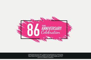 86 année anniversaire fête vecteur rose conception dans noir Cadre sur blanc Contexte abstrait illustration logo