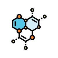 scientifique moléculaire structure Couleur icône vecteur illustration