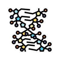 gène moléculaire structure Couleur icône vecteur illustration