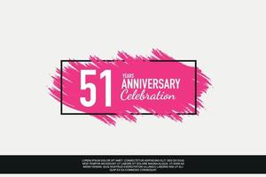 51 année anniversaire fête vecteur rose conception dans noir Cadre sur blanc Contexte abstrait illustration logo