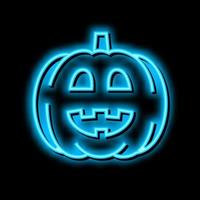 citrouille Halloween néon lueur icône illustration vecteur
