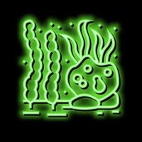 algue océan néon lueur icône illustration vecteur