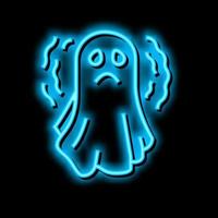fantôme Halloween néon lueur icône illustration vecteur