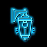 lanterne éclairage néon lueur icône illustration vecteur