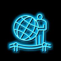 globe planète Terre néon lueur icône illustration vecteur