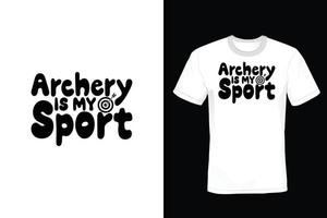 conception de t-shirt de tir à l'arc, vintage, typographie vecteur