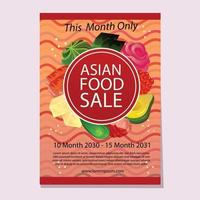 affiche de magasinage de vente de nourriture asiatique vecteur