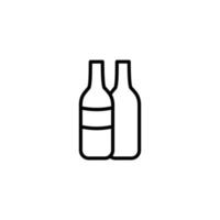 bouteille icône avec contour style vecteur