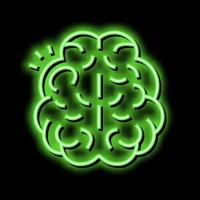 accident vasculaire cérébral cerveau maladie néon lueur icône illustration vecteur