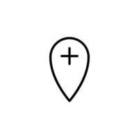 icône de localisation avec style de contour vecteur