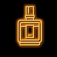 eau de Cologne fragrance bouteille parfum néon lueur icône illustration vecteur