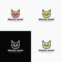 création de ligne moderne art style minimal chat tête logo design concept modèle illustration vectorielle pour la marque de compagnie animalerie ou le démarrage de l'entreprise vecteur