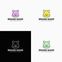 style créatif moderne ligne art mignon chat minimal tête logo design concept modèle illustration vectorielle pour animalerie entreprise marque ou démarrage de lentreprise vecteur